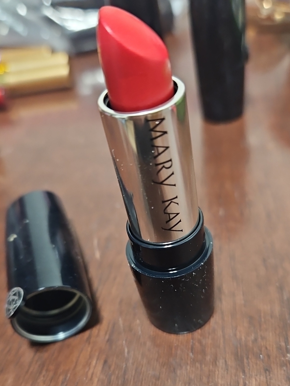 Mary Kay Creamy Red Lipstick - Vibrant Coral-Red Shade